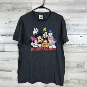 DISNEY SQUAD Mickey Goofy Gray Crewneck Short Sleeve Men's T Shirt Size Large
